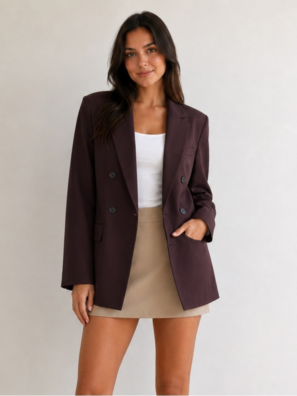 【New】Zara Chocolate Brown Oversized Blazer